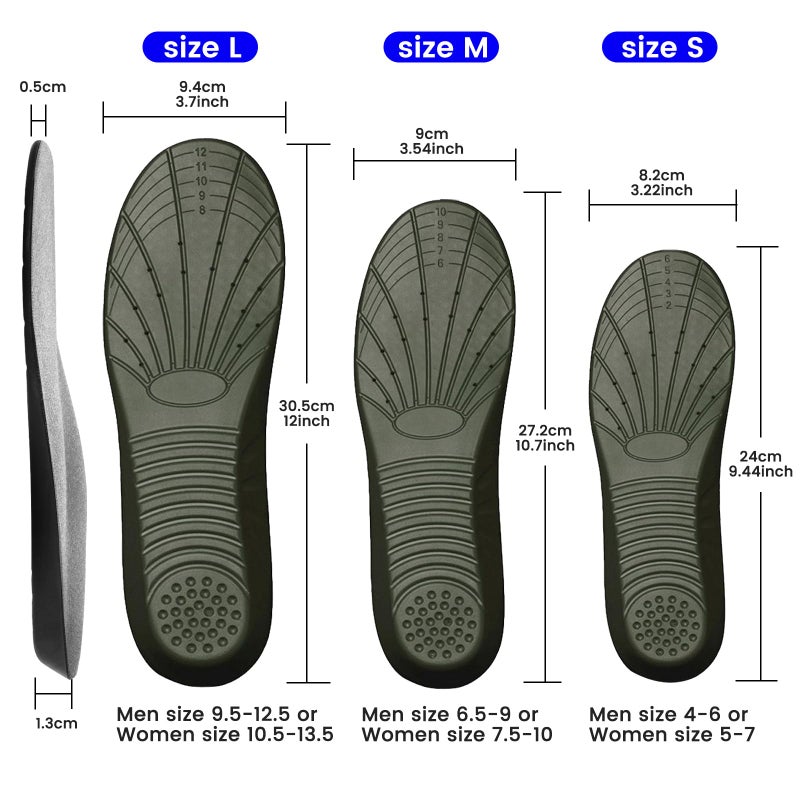 Amitataha Shoe Insoles  Memory Foam Insoles  Providing Excellent Shock Absorption and Cushioning for Feet Relief  Comfortable Insoles for Men and Women for Everyday Use  M [US M: 6.5-9/W: 7.5-10] - Image 2
